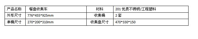 餐盘收集车（不锈钢收集车）规格型号